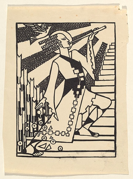 Artist: Pate, Klytie. | Title: Limpang Tung | Date: c.1933 | Technique: linocut, printed in black ink, from one block