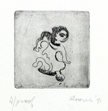 Artist: SHEARER, Mitzi | Title: not titled | Date: 1991 | Technique: etching, printed in black ink with plate-tone, from one plate