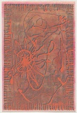 Artist: WORSTEAD, Paul | Title: not titled [gold back-orange wiggle]. | Date: 1971 | Technique: screenprint, printed in colour, from three stencils | Copyright: This work appears on screen courtesy of the artist