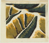 Artist: Black, Dorrit. | Title: Air travel: over the mountains. | Date: c.1949 | Technique: linocut, printed in colour, from multiple blocks