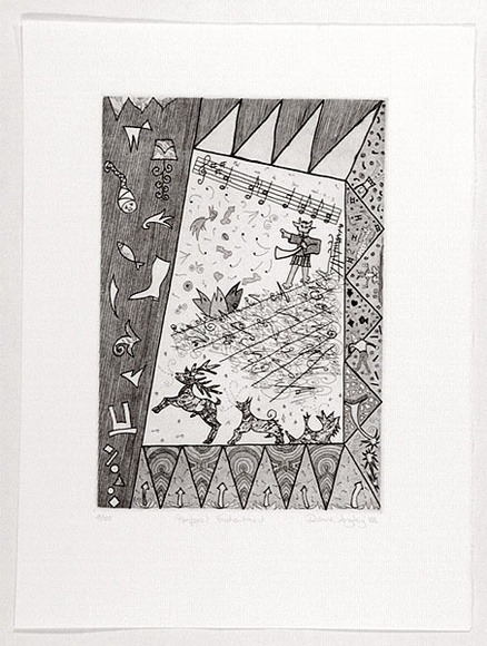 Artist: b'Longley, Dianne.' | Title: b'Temporal enchantment.' | Date: 1988 | Technique: b'etching, printed in black ink, from one plate' Artist: b'Longley, Dianne.' | Title: b'Temporal enchantment.' | Date: 1988 | Technique: b'etching, printed in black ink, from one plate'