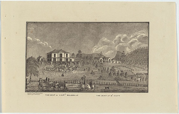 Title: b'The seat of Captain Wilson JP, The seat of Dr Scott.' | Date: 1833 | Technique: b'lithograph, printed in black ink, from one stone' Title: b'The seat of Captain Wilson JP, The seat of Dr Scott.' | Date: 1833 | Technique: b'lithograph, printed in black ink, from one stone'