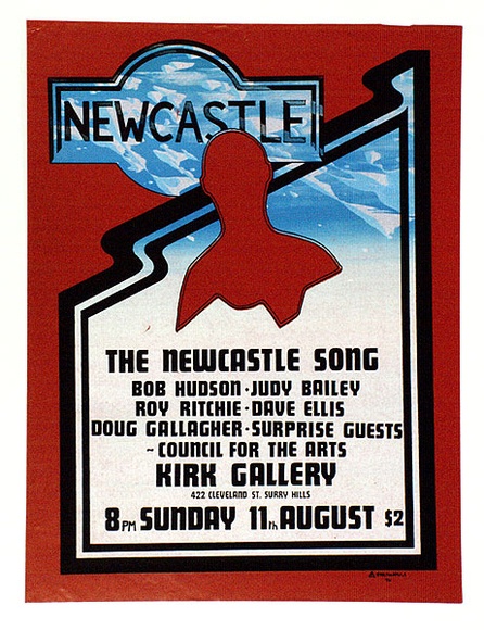 Artist: b'LITTLE, Colin' | Title: b'The Newcastle Song' | Date: 1974 | Technique: b'screenprint, printed in colour, from multiple stencils' Artist: b'LITTLE, Colin' | Title: b'The Newcastle Song' | Date: 1974 | Technique: b'screenprint, printed in colour, from multiple stencils'
