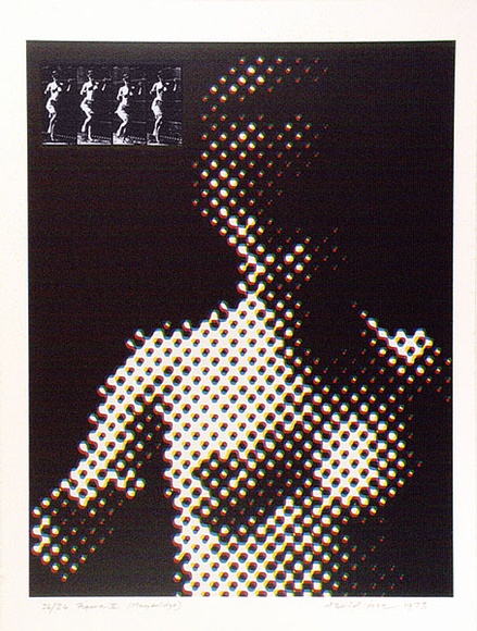 Artist: b'Rose, David.' | Title: b'Figure X (Muybridge)' | Date: 1973 | Technique: b'screenprint, printed in colour, from multiple stencils' Artist: b'Rose, David.' | Title: b'Figure X (Muybridge)' | Date: 1973 | Technique: b'screenprint, printed in colour, from multiple stencils'