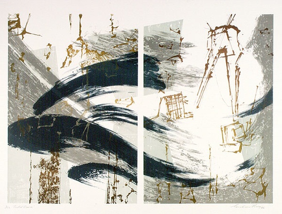 Artist: b'King, Grahame.' | Title: b'Tribal dance' | Date: 1982 | Technique: b'lithograph, printed in colour, from four stones [or plates]'
