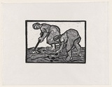 Artist: b'Groblicka, Lidia.' | Title: b'Potato diggers' | Date: 1957 | Technique: b'woodcut, printed in black ink, from one block'