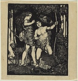 Artist: Waller, M. Napier. | Title: Hit. | Date: (1923) | Technique: linocut, printed in black ink, from one block