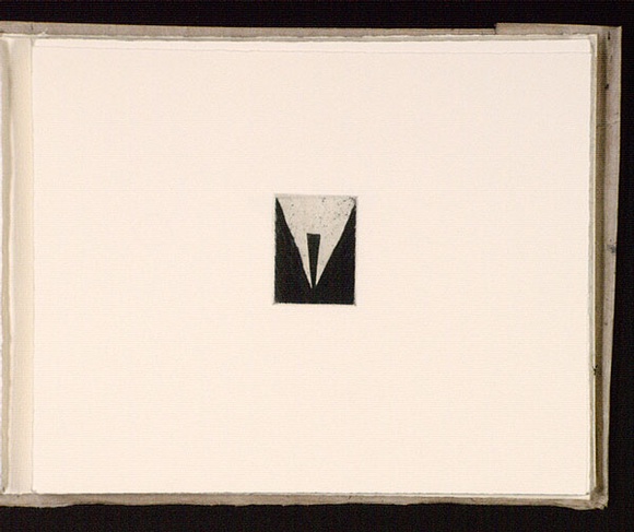 Artist: b'Mann, Gillian.' | Title: b'(Triangle within a rectangle).' | Date: 1981 | Technique: b'etching, printed in black ink, from one plate' Artist: b'Mann, Gillian.' | Title: b'(Triangle within a rectangle).' | Date: 1981 | Technique: b'etching, printed in black ink, from one plate'