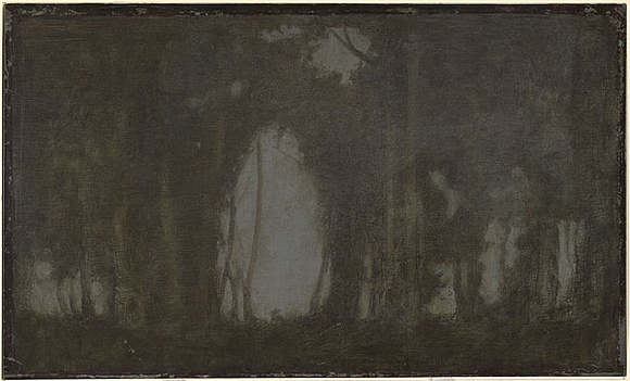 Artist: b'Traill, Jessie.' | Title: b'Hole in the trees' | Date: c.1914 | Technique: b'etched zinc plate'