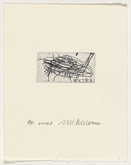 Artist: b'Cullen, Adam.' | Title: b'Extra' | Date: 2002 | Technique: b'etching, printed in black ink, from one plate'