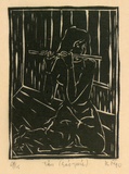 Artist: Nguyen, Tuyet Bach. | Title: Tieu (Sao truc) [Bamboo flute] | Date: 1990 | Technique: linocut, printed in black ink, from one block