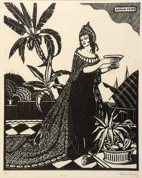 Artist: b'FEINT, Adrian' | Title: b'Circe.' | Date: 1927 | Technique: b'wood-engraving, printed in black ink, from one block' | Copyright: b'Courtesy the Estate of Adrian Feint' Artist: b'FEINT, Adrian' | Title: b'Circe.' | Date: 1927 | Technique: b'wood-engraving, printed in black ink, from one block' | Copyright: b'Courtesy the Estate of Adrian Feint'