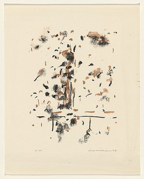 Artist: b'WILLIAMS, Fred' | Title: b'You Yangs landscape' | Date: 1963 | Technique: b'lithograph, printed in colour, from two zinc plates' | Copyright: b'\xc2\xa9 Fred Williams Estate' Artist: b'WILLIAMS, Fred' | Title: b'You Yangs landscape' | Date: 1963 | Technique: b'lithograph, printed in colour, from two zinc plates' | Copyright: b'\xc2\xa9 Fred Williams Estate'