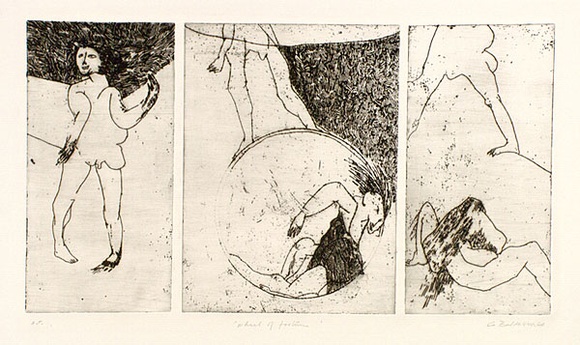 Artist: b'BALDESSIN, George' | Title: b'Wheel of fortune.' | Date: 1964 | Technique: b'etching, printed in black ink, from one plate' Artist: b'BALDESSIN, George' | Title: b'Wheel of fortune.' | Date: 1964 | Technique: b'etching, printed in black ink, from one plate'