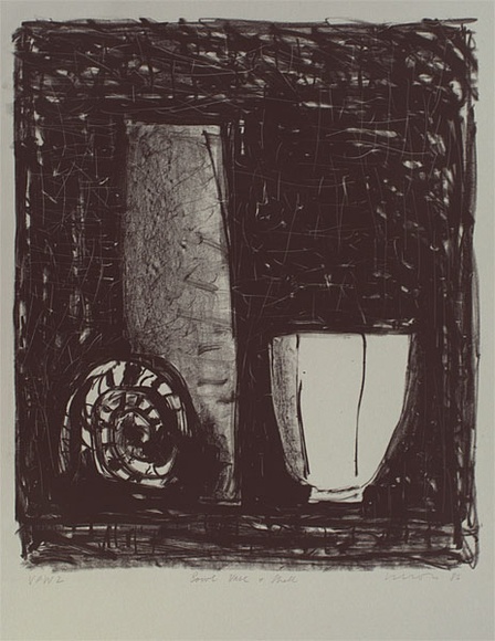 Artist: b'Lincoln, Kevin.' | Title: b'Bowl vase and shell' | Date: 1986 | Technique: b'lithograph, printed in black ink, from one stone' Artist: b'Lincoln, Kevin.' | Title: b'Bowl vase and shell' | Date: 1986 | Technique: b'lithograph, printed in black ink, from one stone'