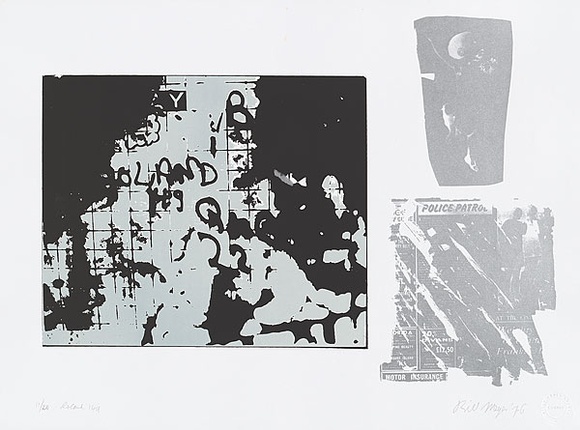 Artist: b'MEYER, Bill' | Title: b'Roland 149 and police patrol' | Date: 1975-76 | Technique: b'screenprint, printed in colour, from four screens' | Copyright: b'\xc2\xa9 Bill Meyer' Artist: b'MEYER, Bill' | Title: b'Roland 149 and police patrol' | Date: 1975-76 | Technique: b'screenprint, printed in colour, from four screens' | Copyright: b'\xc2\xa9 Bill Meyer'